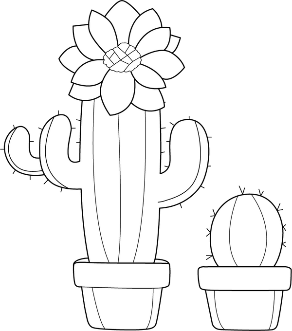 Blooming Cactus coloring page – fun and educational printable for children