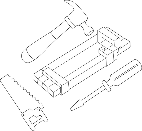 Carpentary Tool Coloring Page – transportation-themed printable for kids