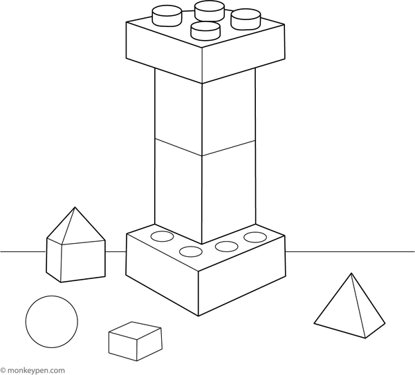 Printable coloring page of the letter I shaped like a tree trunk with branches, leaves, and roots.