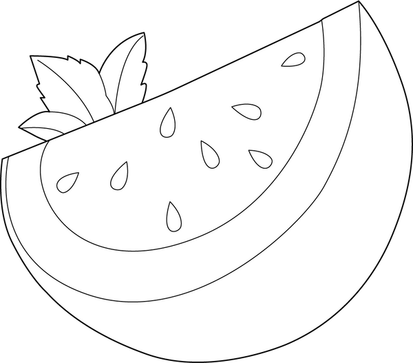 Watermelon Slice Coloring Page – fun and educational printable for children
