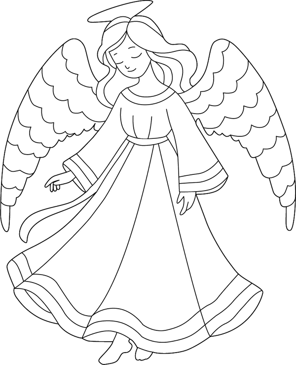 Angel coloring page – fun and educational printable for children