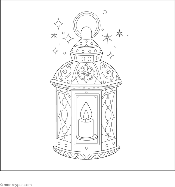 Lantern Coloring Page