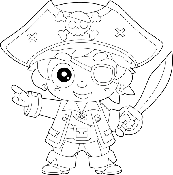 Pirate coloring page – fun and educational printable for children