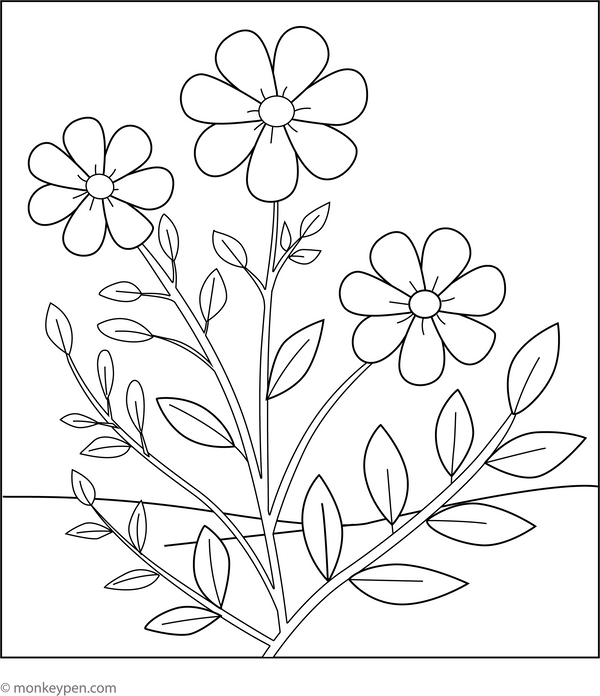 Simple Flower Coloring Page