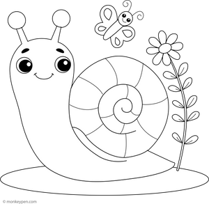 Simple Snail Coloring Page