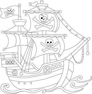 Pirate Ship coloring page – fun and educational printable for children