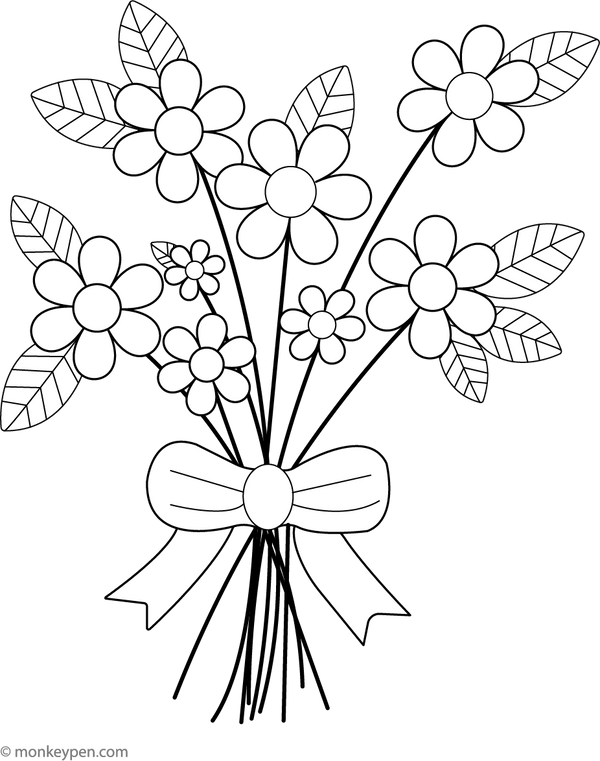 Flower Bouquet Coloring Page – fun and educational printable for children