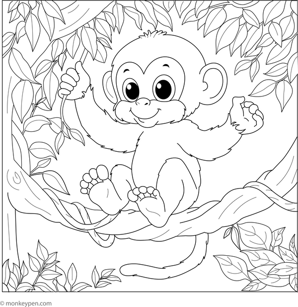 Monkey Coloring Book