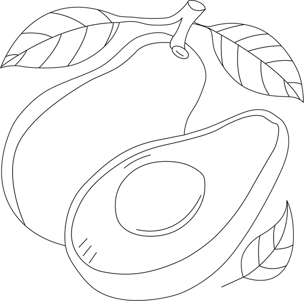 Avacado coloring page – fun and educational printable for children
