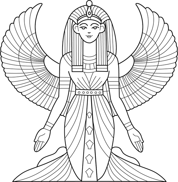 Egyptian Goddess Symbols And Myth coloring page – fun and educational printable for children