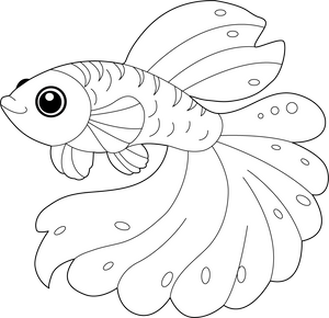 Guppy Fish coloring page – printable aquatic animal art for kids