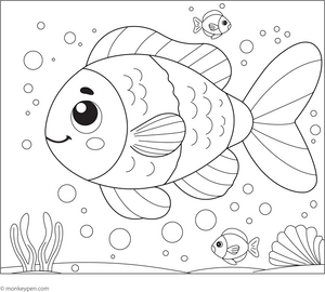 Bluefish Coloring Page – fun and educational printable for children
