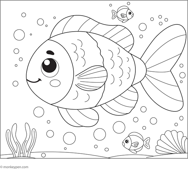 Bluefish Coloring Page – fun and educational printable for children