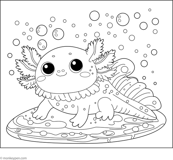 Free Printable Axolotls Coloring Book