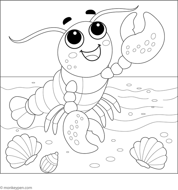 Lobster Coloring Book – Instant Download