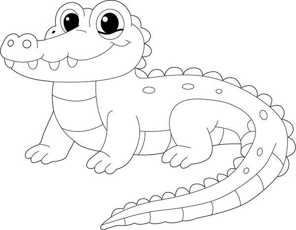 Crocodile coloring page – fun and educational printable for children