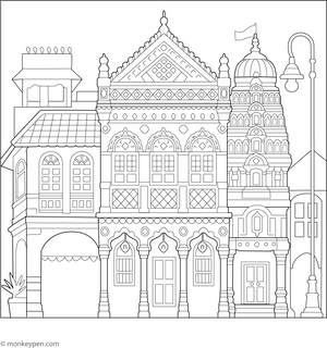 Singapore Little India Coloring Page
