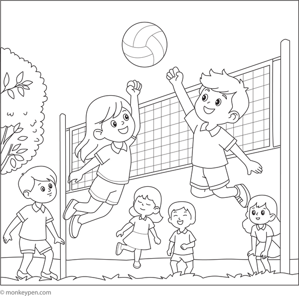 Volleyball Coloring Page