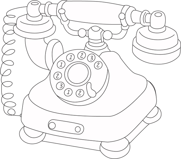 Telephone coloring page – fun and educational printable for children