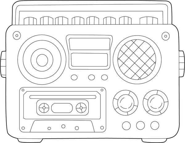 Radio coloring page – fun and educational printable for children