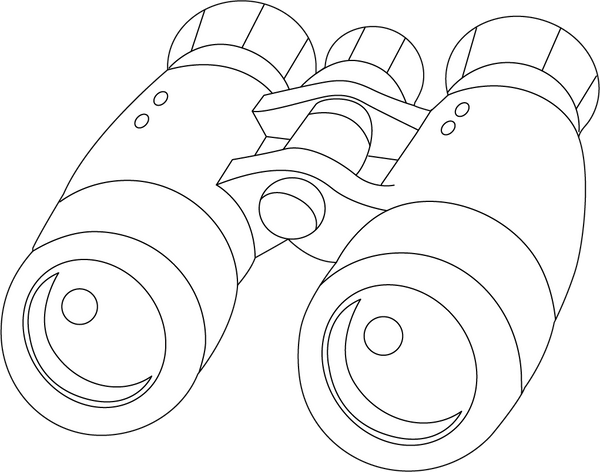 Binocular coloring page – fun and educational printable for children