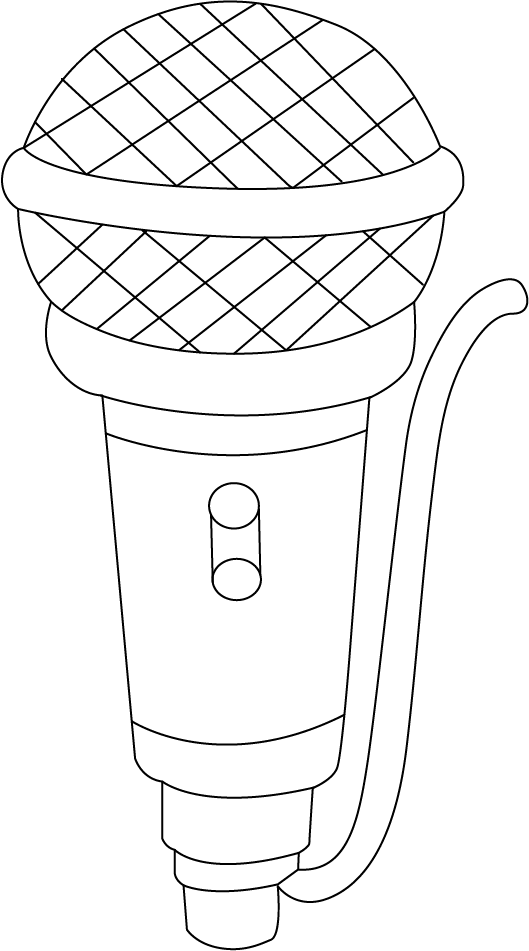 Microphone coloring page – fun and educational printable for children