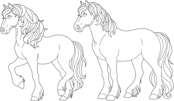 Majestic Stallions coloring page – fun and educational printable for children