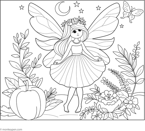 Butterfly Fairy Coloring Page