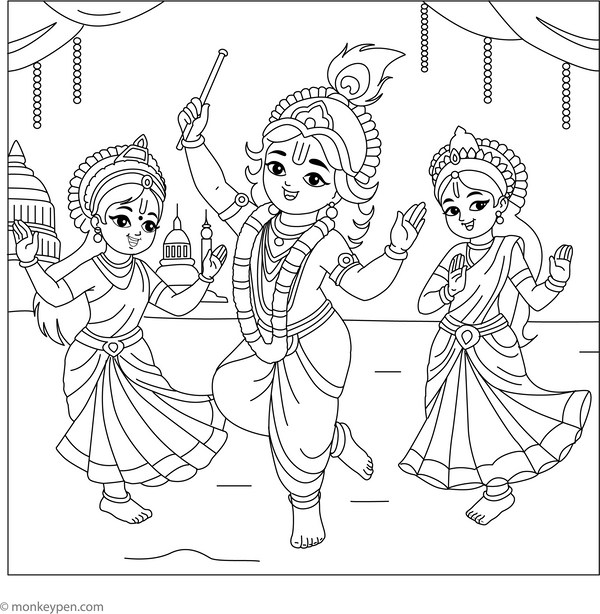 Free Lord Krishna Coloring Book PDF