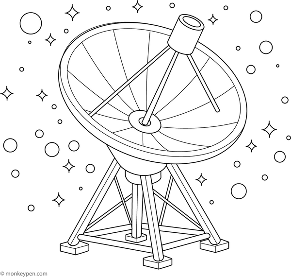 Satellite Dish Coloring Page – fun and educational printable for children