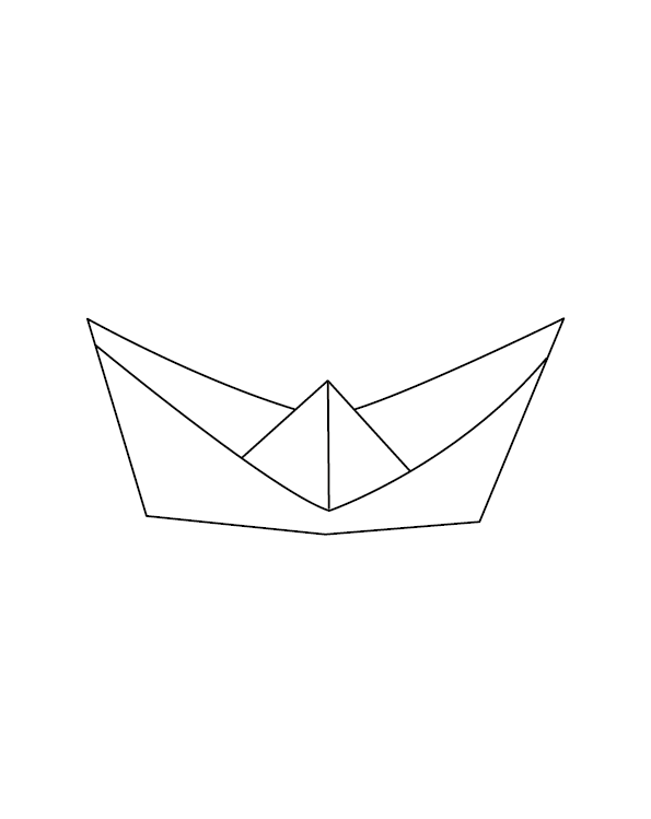 Paper Boat Coloring Image