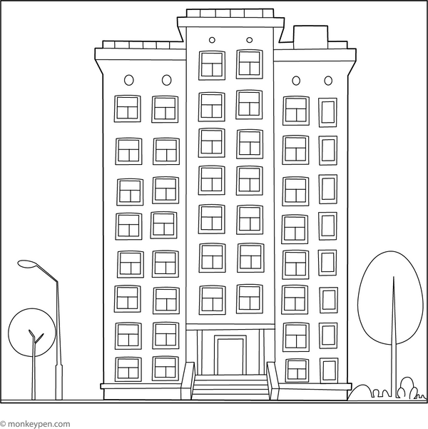 Apartment Coloring Page