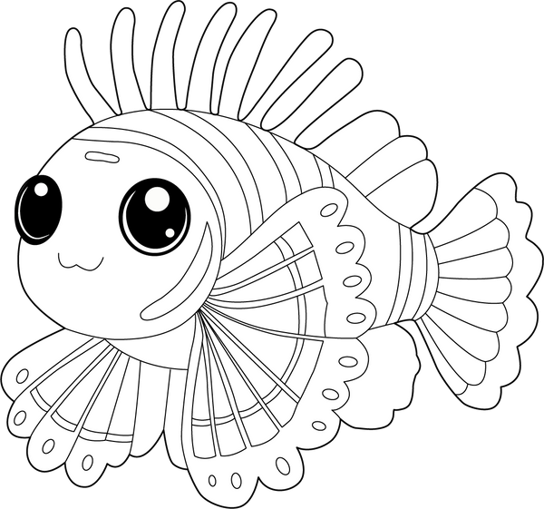 Lionfish coloring page – fun and educational printable for children