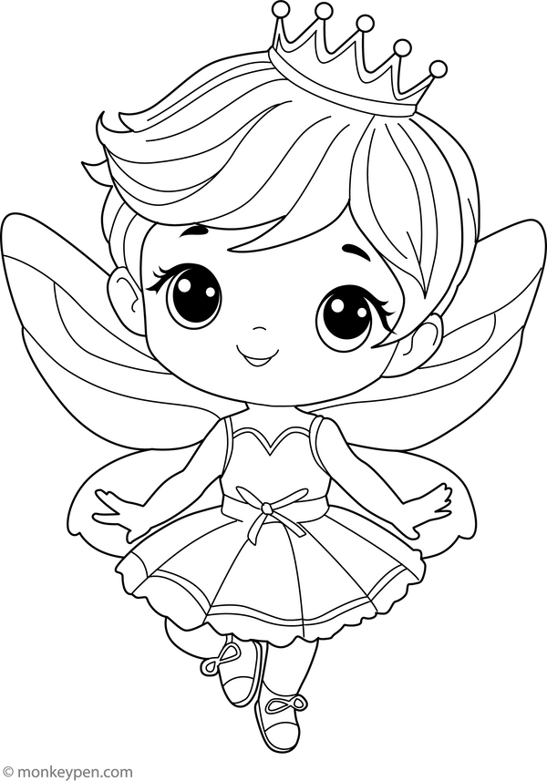 Cute Baby Fairy Coloring Page