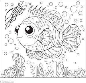 Deep Sea Fish Coloring Page
