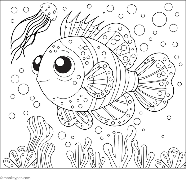 Deep Sea Fish Coloring Page