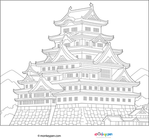 Himeji Castle Coloring Page – fun and educational printable for children