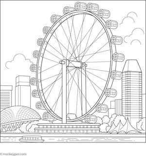 Singapore Flyer Coloring Page