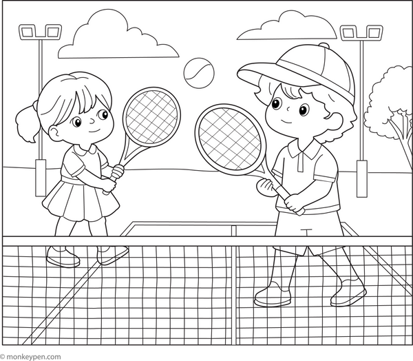 Tennis Coloring Page