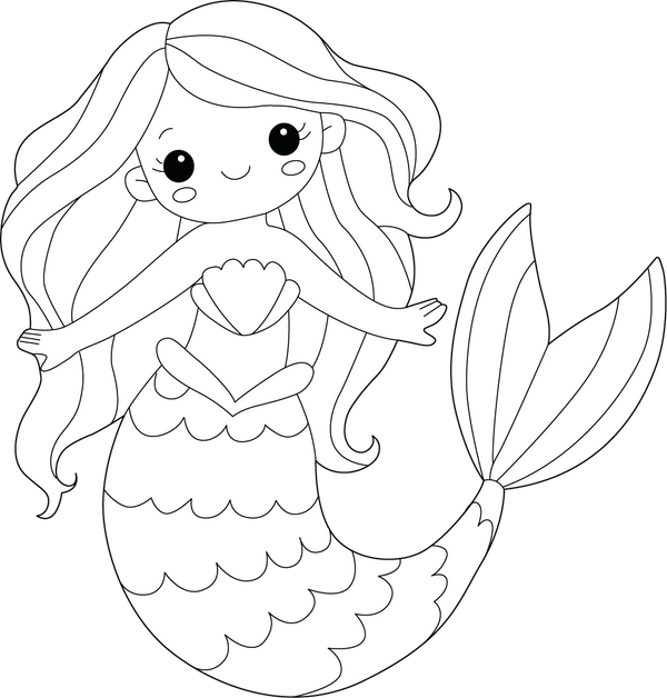 Mermaid coloring page – fun and educational printable for children