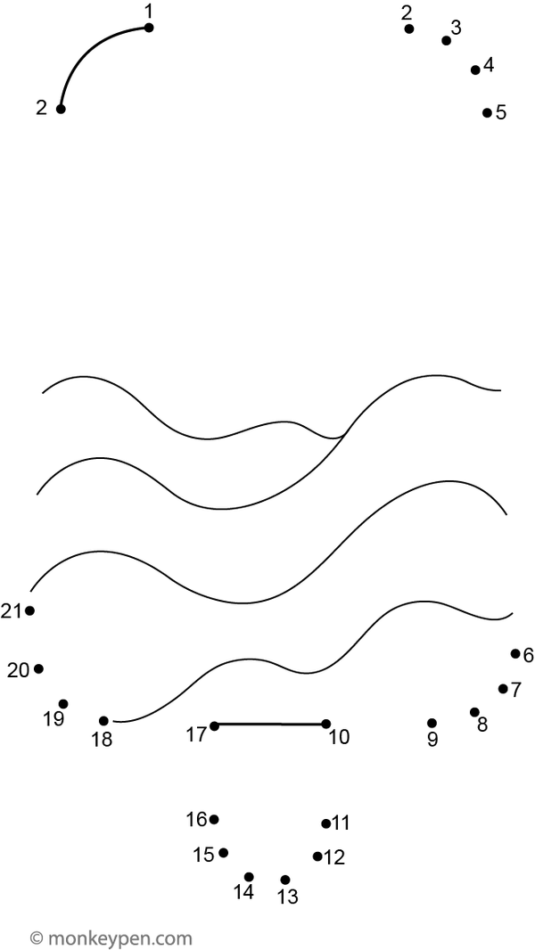 Dot-to-dot worksheet of a cartoon popsicle for children to connect and colour.