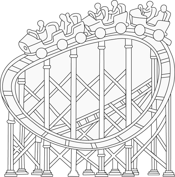 Roller Coaster Ride Coloring Page – fun and educational printable for children
