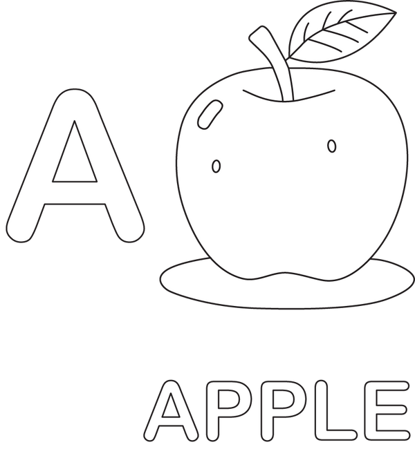 A for Apple coloring page – fun and educational printable for children