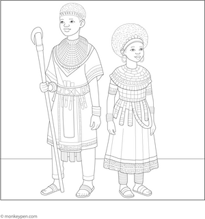 African Traditional Clothing Coloring Page