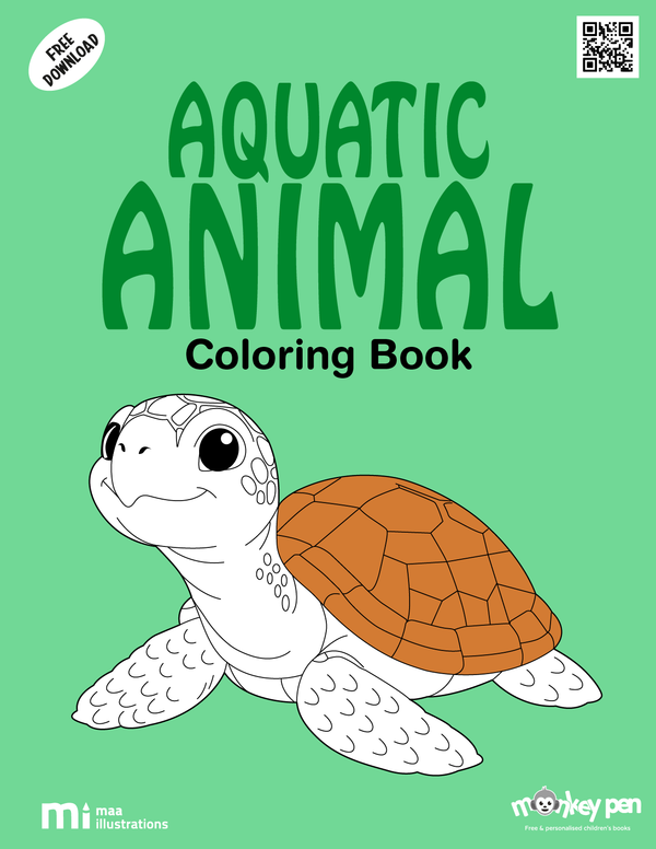 Ready-to-Print Aquatic Animals Coloring Book