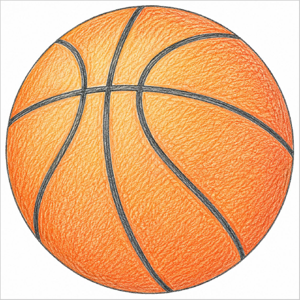 Printable basketball drawing activity for young learners.