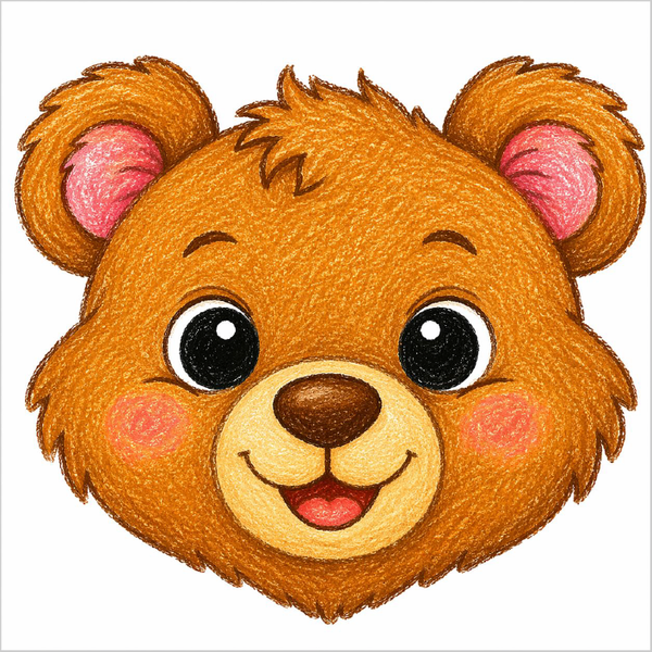 How to Draw a Bear Face – Easy Cute Animal Face Drawing for Kids
