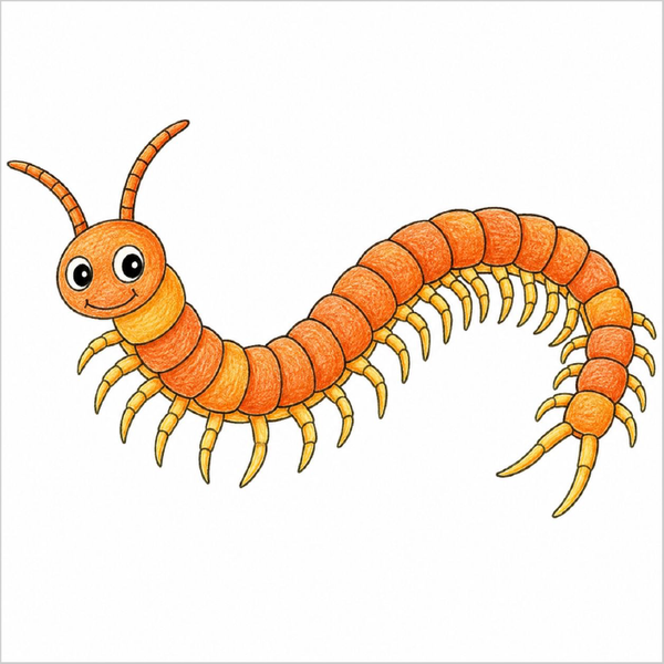 How to Draw a Centipede – Simple Bug Drawing for Kids Step by Step