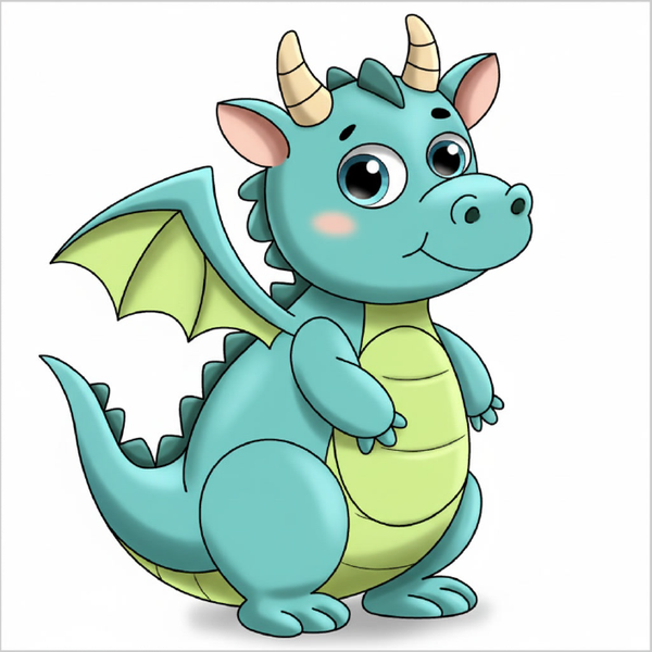 How to draw a friendly dragon step by step for kids, easy cute dragon drawing tutorial, simple fantasy creature sketch guide