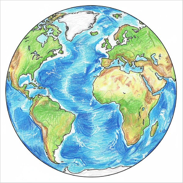 How to draw Earth easily for kids using basic circle shapes and structured drawing steps.